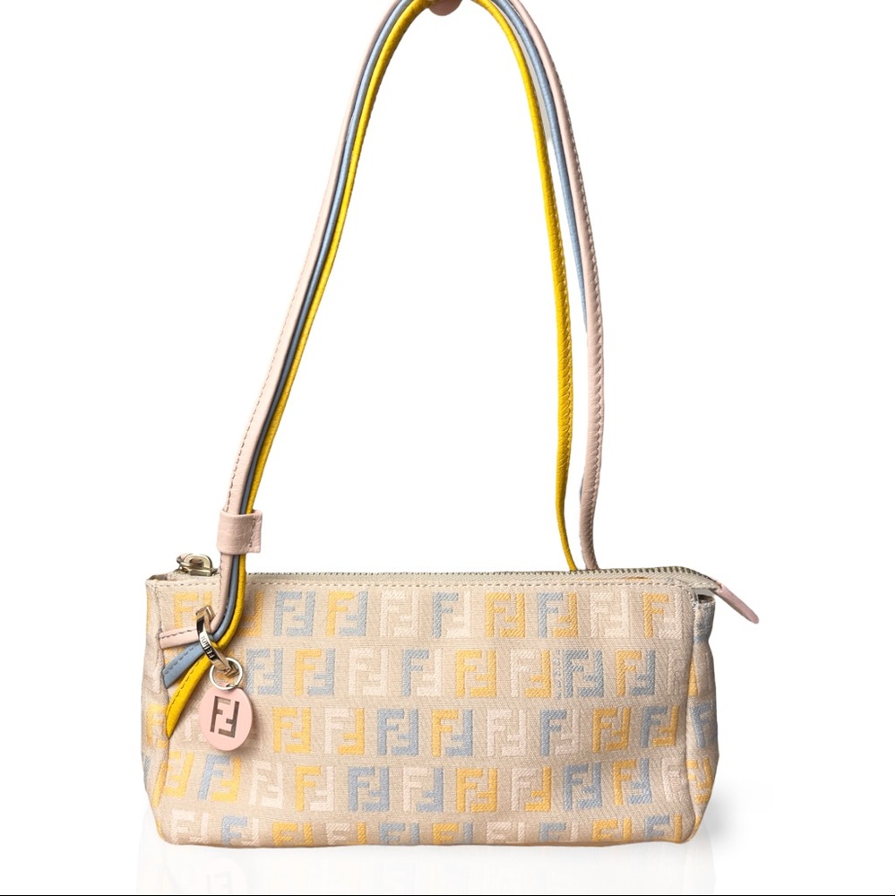 FENDI ZUCCHINO CANVAS BORSA POUCH FOREVER BAG